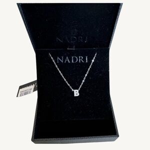 COPY - NWB/NWT NADRI “B” silver diamond necklace
